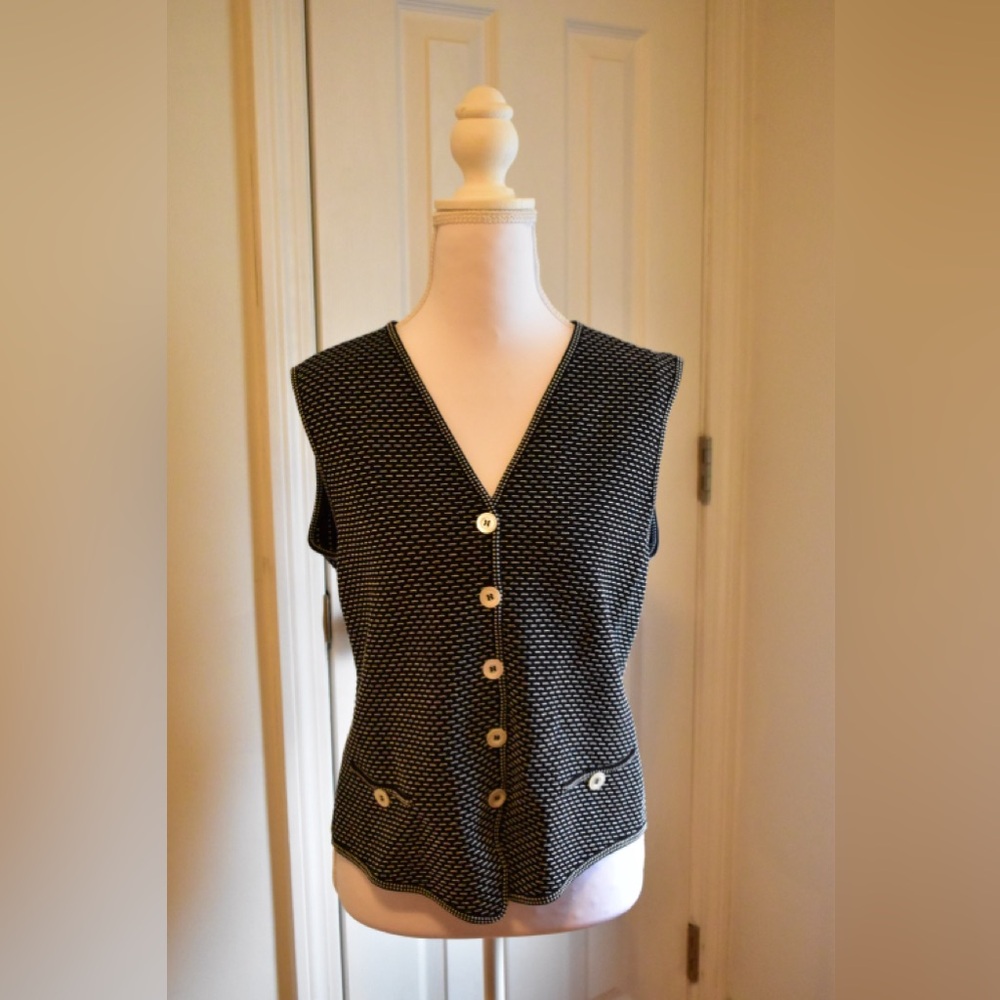Escada Black and White Vintage Vest